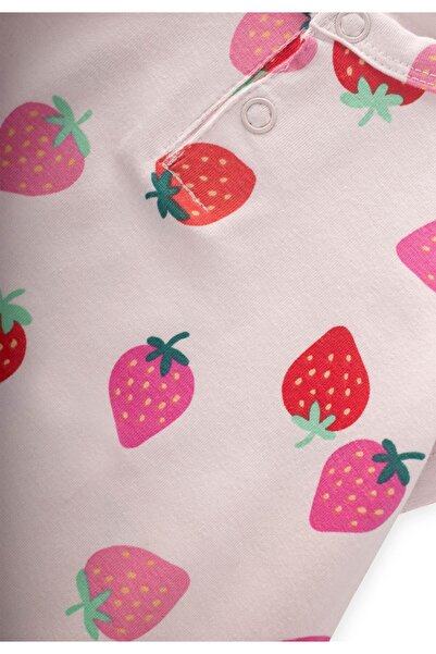 Cigit 0-3 Years Strawberry Patterned Jumpsuit
