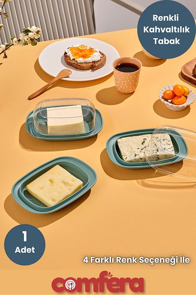 BAGER MARKET Comfera Breakfast Plate, Butter, Cheese Plate, Plastic Breakfast Plate, 4 Different Color Options