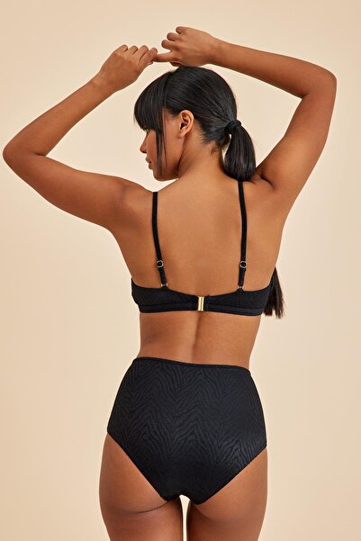 Amarelle Bali Black High Waisted Front Gathered Shaping / Sculpting Bikini Bottom