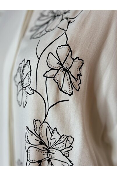 Moodbasic MOODBASİC ÇİÇEK DESENLİ TUNİK MM11.0221 Ekru