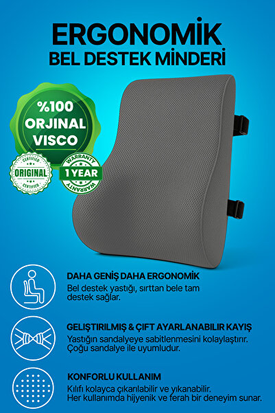 Viscomina Orthopedic Visco Lumbar Support Pillow Memory Foam Ergonomic Lumbar Support for Vehicle and Office Chair