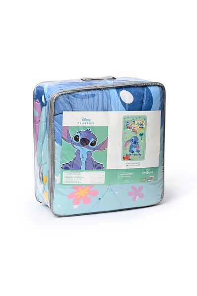 Lilo & Stitch 5-piece Comforter Set, Brushed Microfiber, Polyester Shell, – Blue
