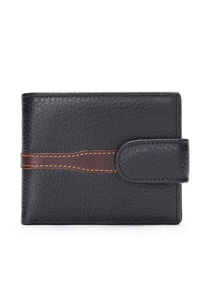 delis Portofel Barbati, Eros Pt1341, Piele Naturala, Negru-maro