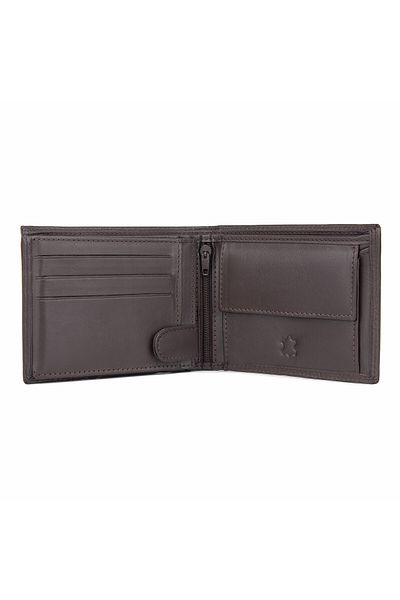 delis Men's Wallet, Ilias Pt1164, Genuine Leather, Dark Brown