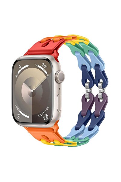 UnDePlus Apple Watch 10/11 42mm-38/40/41mm Kordon Silikon Örgü Ayarlanabilir ...