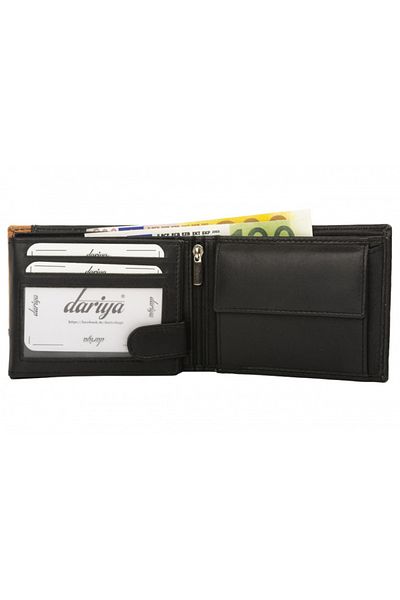 delis Men's wallet, Zorion PT1364, genuine leather, Black/Brown