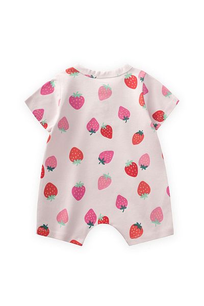 Cigit 0-3 Years Strawberry Patterned Jumpsuit