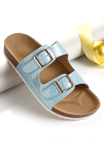 Pine kids صندل كاجوال للأطفال من باين مع مشبك للإغلاق - أزرق