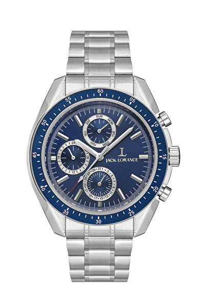 JACK LORANCE Jls0406301 Navy Blue & Silver Steel Men's Wristwatch
