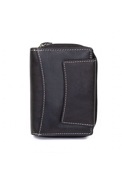 delis Women's Wallet, Verena Pt1240, Genuine Leather, Black