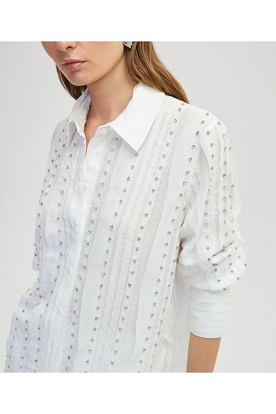 İpekyol Shirt with Strass Stone Print