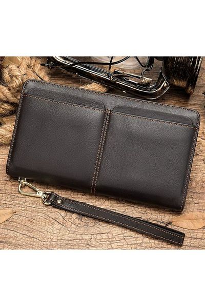 delis Men's wallet, Neron PT1408, genuine leather, Brown