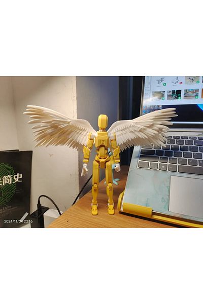 Modellio3D مجسم دمية 13 بأجنحة - جزء عمل مطبوع ثلاثي الأبعاد بأجنحة خلفية