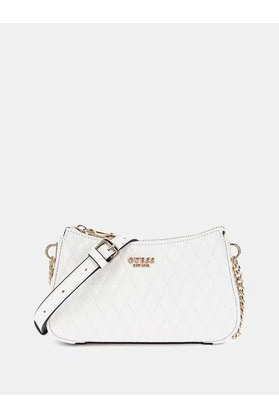Guess Betula Mini Crossbody Top Zip Women's White Mini Bag Hwgg9626720-Whı