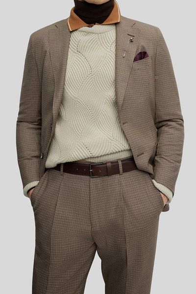 BOSS Slim Fit Suit Beige