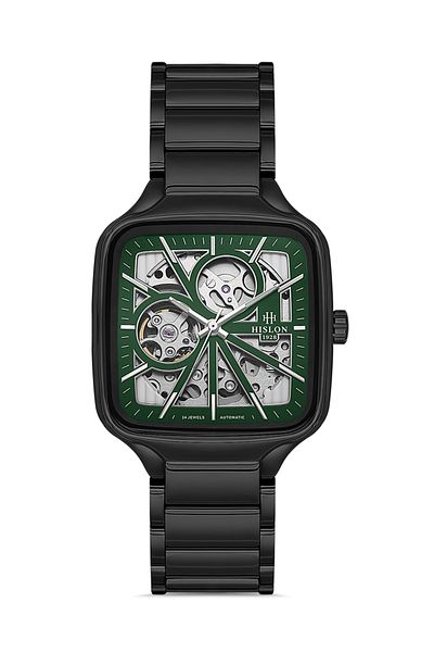 Hislon Sd166B-15Ss Skeleton Design Automatic Men's Wristwatch
