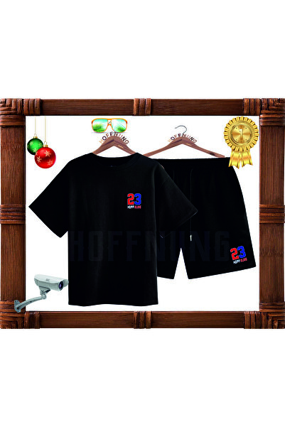 HOFFNUNG تي شيرت Cfu مطبوع عليه شورت كامل مع شورت - طقم مكون من قطعتين