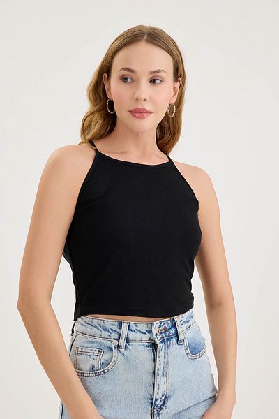 Vitrin Halter Neck Tank Top with Rope Straps