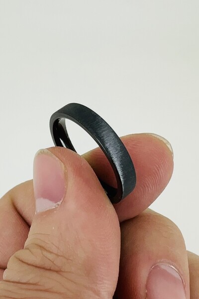 Takı Dükkanı 4mm Matte Brushed Plain Women Men Steel Ring Wedding Ring Cl45