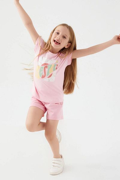 ROLY POLY 3055-g Girl Child Respect Pink Shorts Suit