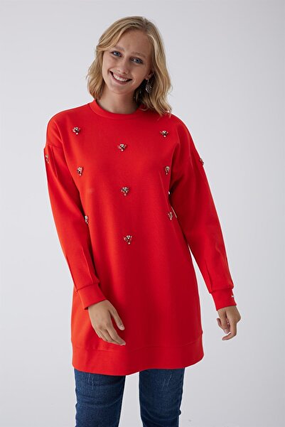 Moodbasic MOODBASİC TAŞ İŞLEMELİ TUNİK MB21.258 MERCAN