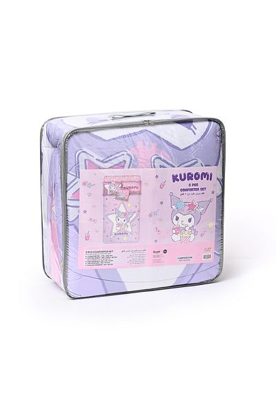 kuromi 5-piece Comforter Set With Brushed Microfiber & Polyester Shell – Purple