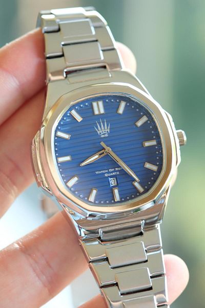 WATCHOFROYAL Novatick Silver Blue Wrist Watch