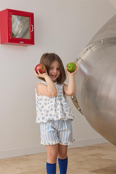 Tics Σετ Μπλε Πουά Ποπλίνα