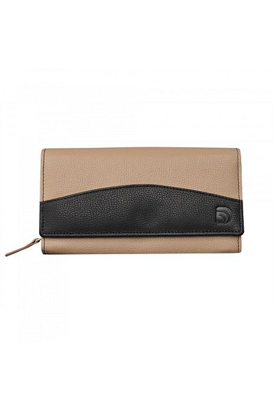 delis Portofel Dama , Bluma Pt1220, Piele Naturala, Crem/negru