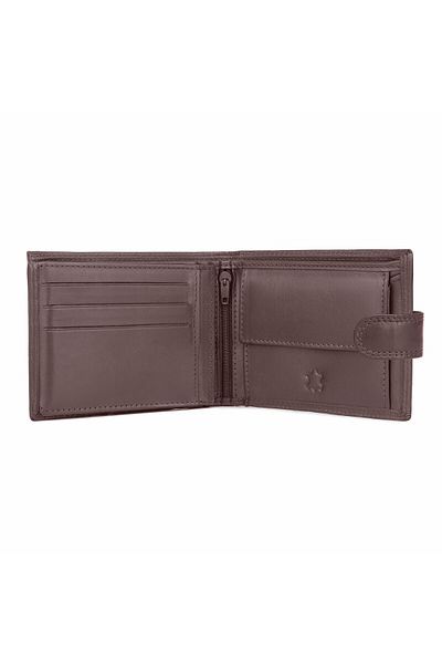 delis Men's Wallet, Dima Pt1179, Genuine Leather, Brown