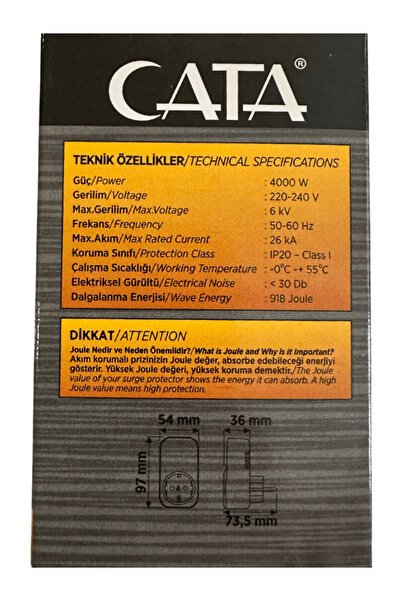 Cata Ct-9186 Akım Ve Çocuk Korumalı Tekli Kablosuz Priz (1 ADET)