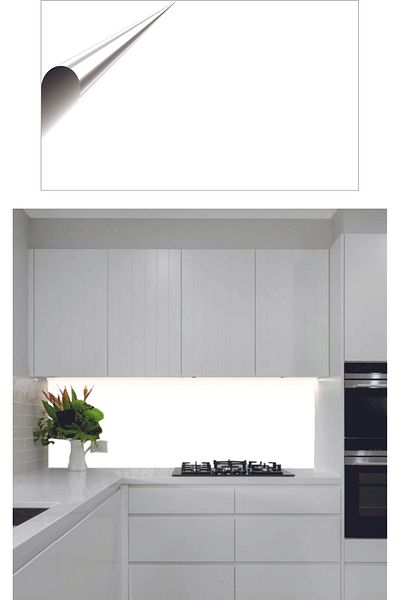 Baskı Madeni Countertop Covering White Foil
