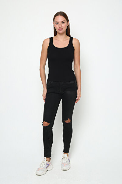 Oasis Супер якісна жіноча футболка без рукавів з декоративними швами та еластичною стрічкою