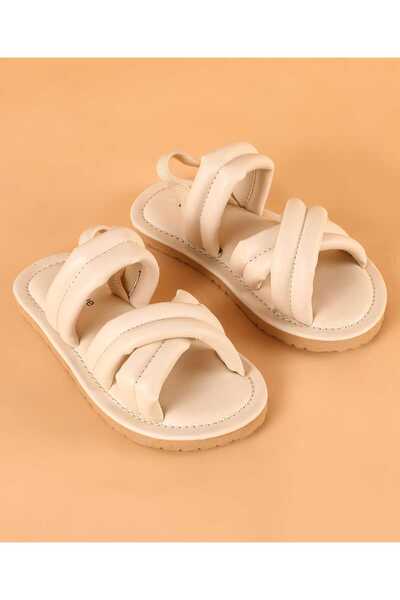 Babyoye Babyoye Sandals with Back Strap Closure Solid Colour - Cream