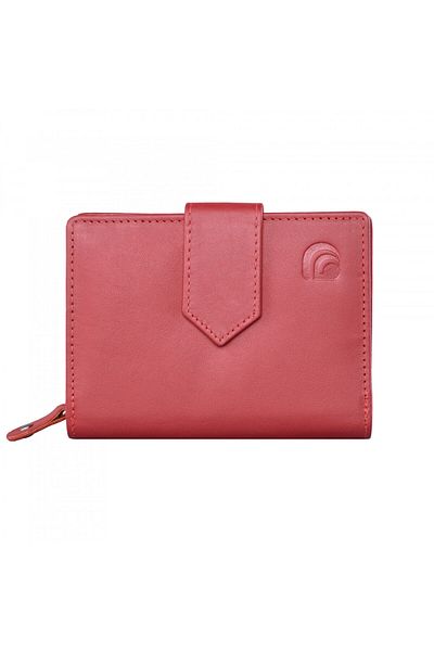 delis Women's Wallet, Melusine Pt1224, Genuine Leather, Red