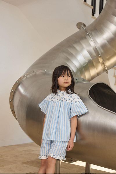 Tics Blue Striped Poplin Suit