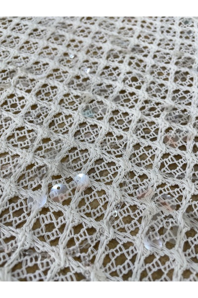 METERİAL Payetli File Tül Kumaş Beyaz & Siyah Renk Abiye ve Özel Tasarımlar İ...