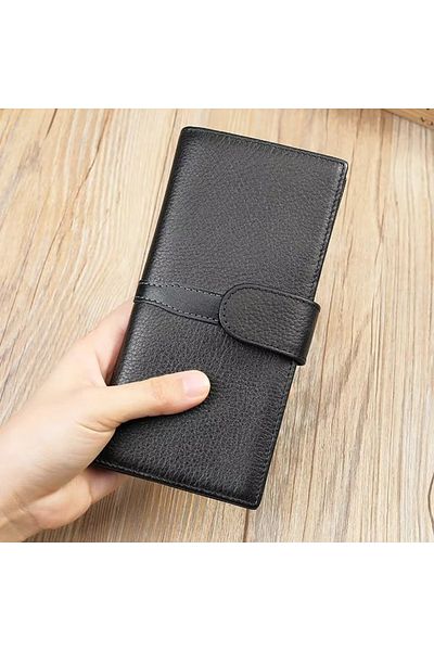 delis Men's Wallet, Gruia Pt1344, Genuine Leather, Black