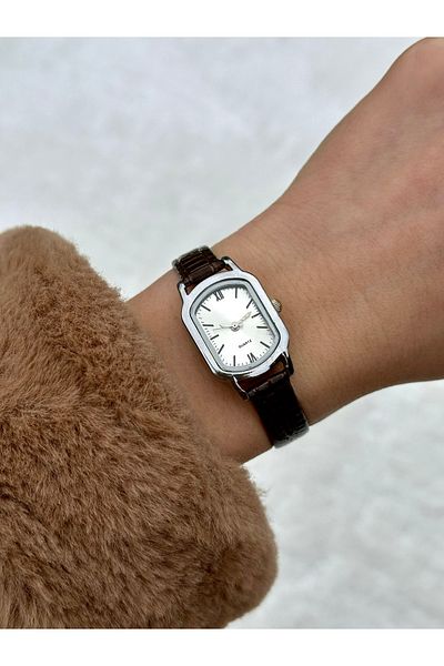 wesscollection Retro Minimal Leather Cord Women's Wristwatch - Silver