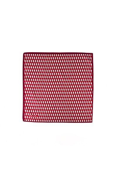 dellel Eșarfă cu monogramă din mătase satinată de lux Bordeaux