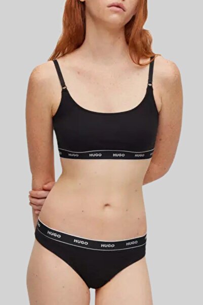 Hugo Boss 3'lü Paket Şerit Kadın Tanga Siyah