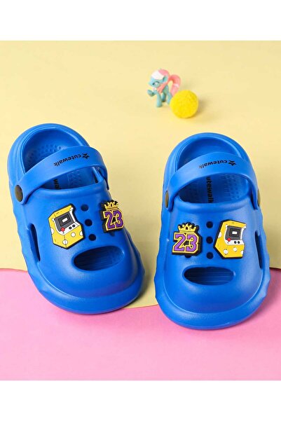 Cute Walk by Babyhug حذاء مشي لطيف من بيبي هاج مع زينة أركيد وأرقام - أزرق ملكي