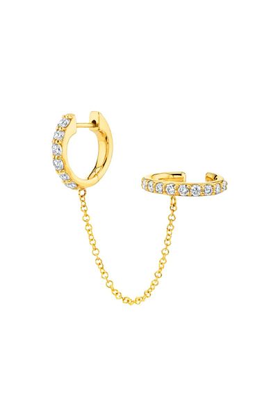 delis Cercel Ear Cuff Argint 925, Jw1000, Model Cu Lant, Placat Cu Aur