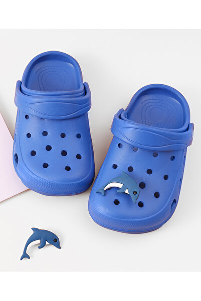 SAPS SAPS Dolphin Applique Back Strap Closure Clogs - Blue