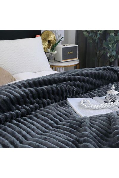 OEM Cocolino blanket, for double bed, Uni, 2 persons, 200x230cm, Petrol Grey