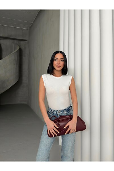 Lunamiratto Women's 2-Pack White/Beige Cotton Crew Neck Zero Sleeve Body Avec T-Shirt