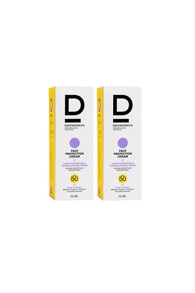 Dermoskin Face Protection SPF 50+ Sunscreen Cream 50ml Advantage Pack of 2
