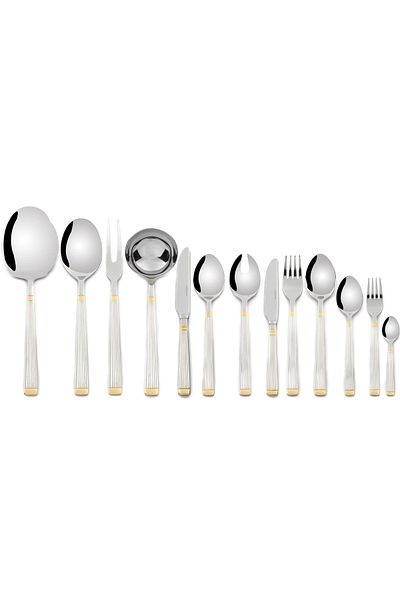Mikasa Moor Gustoso Gold 90 Piece Fork Spoon Knife Set P050. 373016