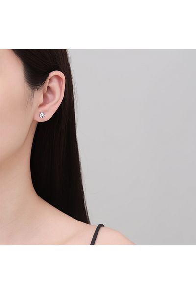 delis Cercei Argint 925, Jw1263, Model Floare, Placati Cu Rodiu