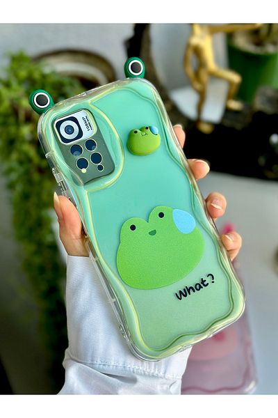 Go Aksesuar حافظة سيليكون بتصميم ضفدع متوافقة مع هاتف Xiaomi Note 11 Pro - 12 Pro 4G مع لعبة